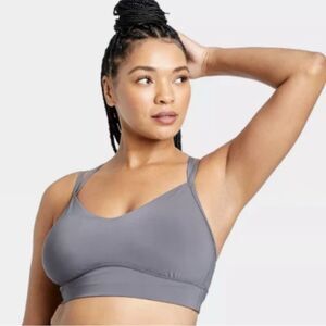 All In Motion Dark Gray Strappy Back Low Support Sports Bra